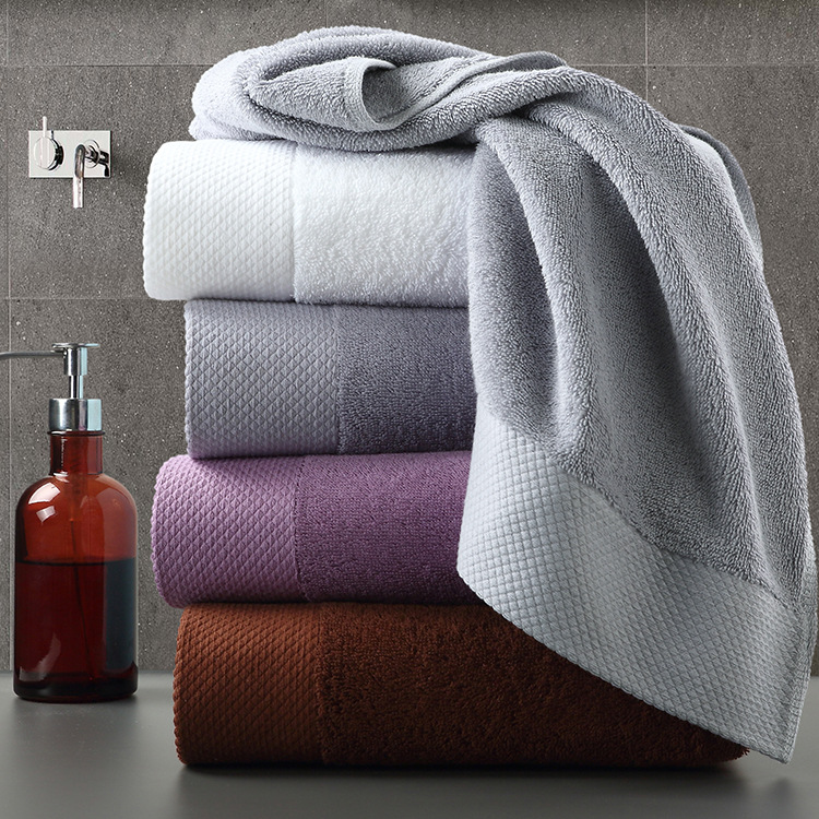 12 Pack Luxury Hotel Bath Towels 27x52 High Quality Soft Ring Spun Cotton  14 Lbs with Designer Dobby Border