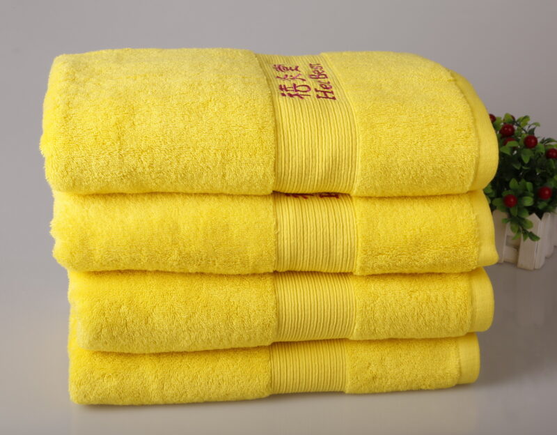 dobby border bath towels